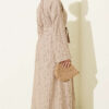 Ruffled Collar Lace Dress Beige - immagine 3