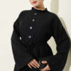 Ruffled Collar Lace Dress Black - immagine 2