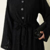 Ruffled Collar Lace Dress Black - immagine 4