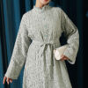 Ruffled Collar Lace Dress Aqua Green – Image 2