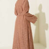 Ruffled Collar Lace Dress Tan - Image 3