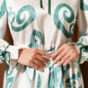 Ruffled Collar Dress with Ribbon Detail Green - Image 4