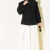 Ruffled Collar Muslin Shirt Black – Image 2
