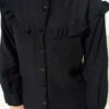 Ruffled Collar Muslin Shirt Black – Image 4