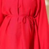 Pleated Collar Relaxed Tunic Red - Imagen 4