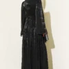 Chiffon Dress with Stone Embroidery Black – Image 3