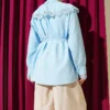 Shirt with Lace Neck and Cuffs Baby Blue - immagine 3