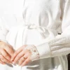 Shirt with Lace Neck and Cuffs Ecru – Bild 4