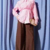 ⁦Shirt with Lace Neck and Cuffs Pink⁩ - الصورة ⁦2⁩