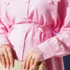 ⁦Shirt with Lace Neck and Cuffs Pink⁩ - الصورة ⁦4⁩