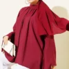 Gathered Neck Detail Tunic Burgundy