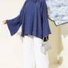 ⁦Gathered Neck Detail Tunic Indigo⁩ - الصورة ⁦2⁩