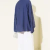 ⁦Gathered Neck Detail Tunic Indigo⁩ - الصورة ⁦3⁩