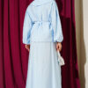 Ruffled Neckline Tied Two-Piece Set with Hem Edge Blue – Image 3