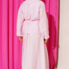 Ruffled Neckline Tied Two-Piece Set with Hem Edge Pink – Image 3
