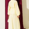 Ruffled Neckline Tied Two-Piece Set with Hem Edge Yellow - Imagen 3
