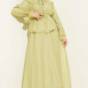 Ruffled Collar Brit Buttoned Two-Piece Set with Hem Edge Hazel