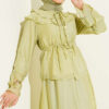 Ruffled Collar Brit Buttoned Two-Piece Set with Hem Edge Hazel - Image 2