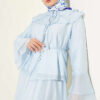 Ruffled Collar Brit Buttoned Two-Piece Set with Hem Edge Blue - immagine 2