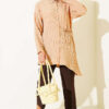 Side-Tied Vertical Striped Shirt Beige – Bild 2
