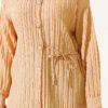 Side-Tied Vertical Striped Shirt Beige – Bild 4