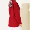 Side-Tied Vertical Striped Shirt Burgundy - Image 3