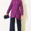 Side-Tied Vertical Striped Shirt Purple - Image 2