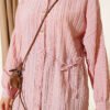 ⁦Side-Tied Vertical Striped Shirt Powder Pink⁩ - الصورة ⁦4⁩