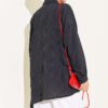 Side-Tied Vertical Striped Shirt Black – Bild 3