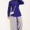 Side-Slit Tailored Shirt Navy Blue – Image 2