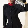 Side-Slit Tailored Shirt Black