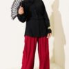 Side-Slit Tailored Shirt Black – Image 2