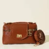 Zippered Locking Basket-Detail Handbag Tan - Imagen 2
