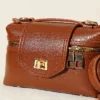 Zippered Locking Basket-Detail Handbag Tan - Imagen 3