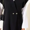 Side Tie Vest Set Black – Image 4