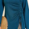 Side Drawstring Tunic Petrol – Image 4