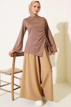Alternative view of Side Drawstring Tunic Brown