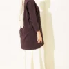 Side Slit Basic Tunic Dark Brown - Imagen 3