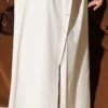 Button-Up Long Shirt with Side Slits Beige - Afbeelding 4