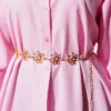 Button-Up Long Shirt with Side Slits Pink - Afbeelding 4