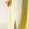 Button-Up Long Shirt with Side Slits Yellow – Bild 4