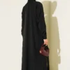 Button-Up Long Shirt with Side Slits Black – Bild 3
