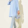 Side Slit Basic Tunic Baby Blue – Image 2