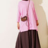 ⁦Side Slit Basic Tunic Pink⁩ - الصورة ⁦2⁩