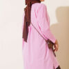 ⁦Side Slit Basic Tunic Pink⁩ - الصورة ⁦3⁩