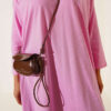 ⁦Side Slit Basic Tunic Pink⁩ - الصورة ⁦4⁩