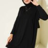Side Slit Basic Tunic Black