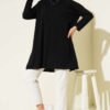 Side Slit Basic Tunic Black – Image 2