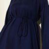⁦Side Slit Double Sleeve Tunic Navy Blue⁩ - الصورة ⁦4⁩
