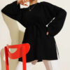 Side Slit Double Sleeve Tunic Black - Imagen 2